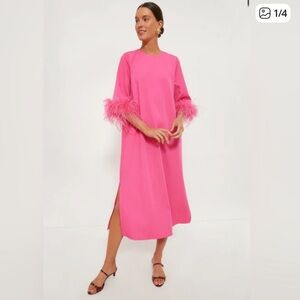 Tuckernuck Hot Pink Feather Jamie Dress Small